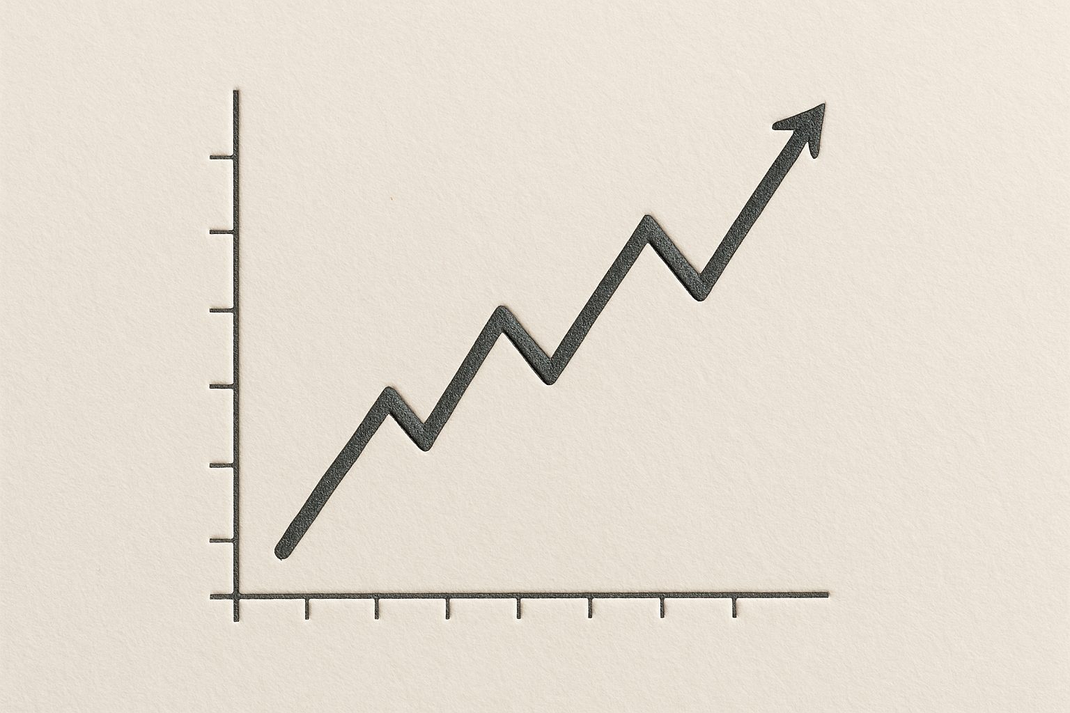 A rising line in letterpress ink